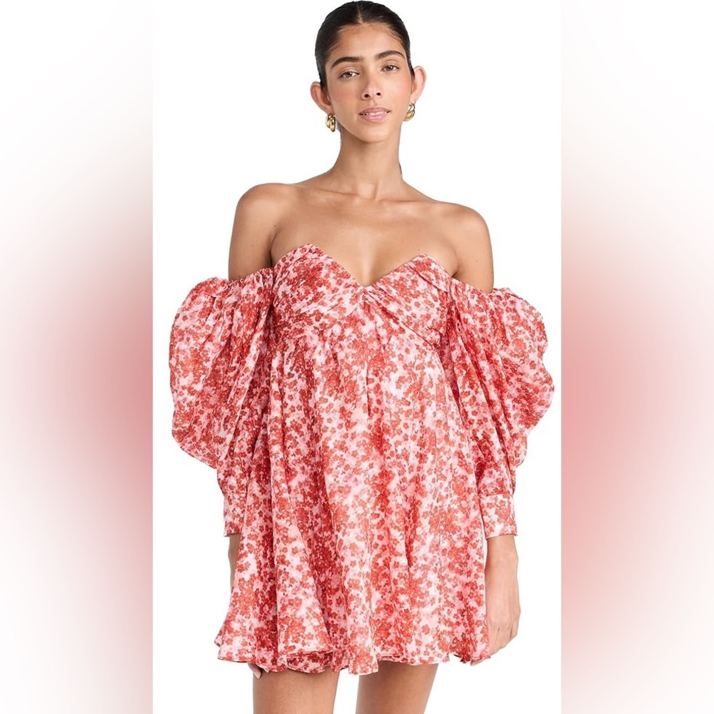 Bardot Pink Floral Off-Shoulder Mini Dress